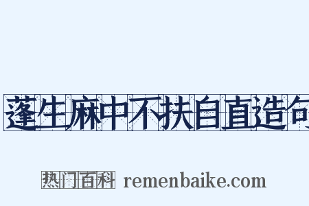蓬生麻中不扶自直造句是什么意思的图片